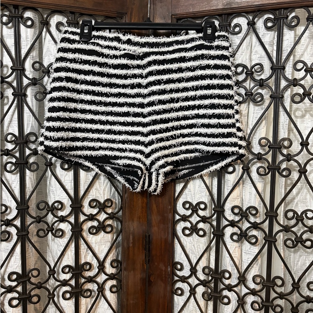Black and White Striped “Booty” Shorts